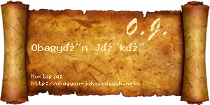 Obagyán Jákó névjegykártya